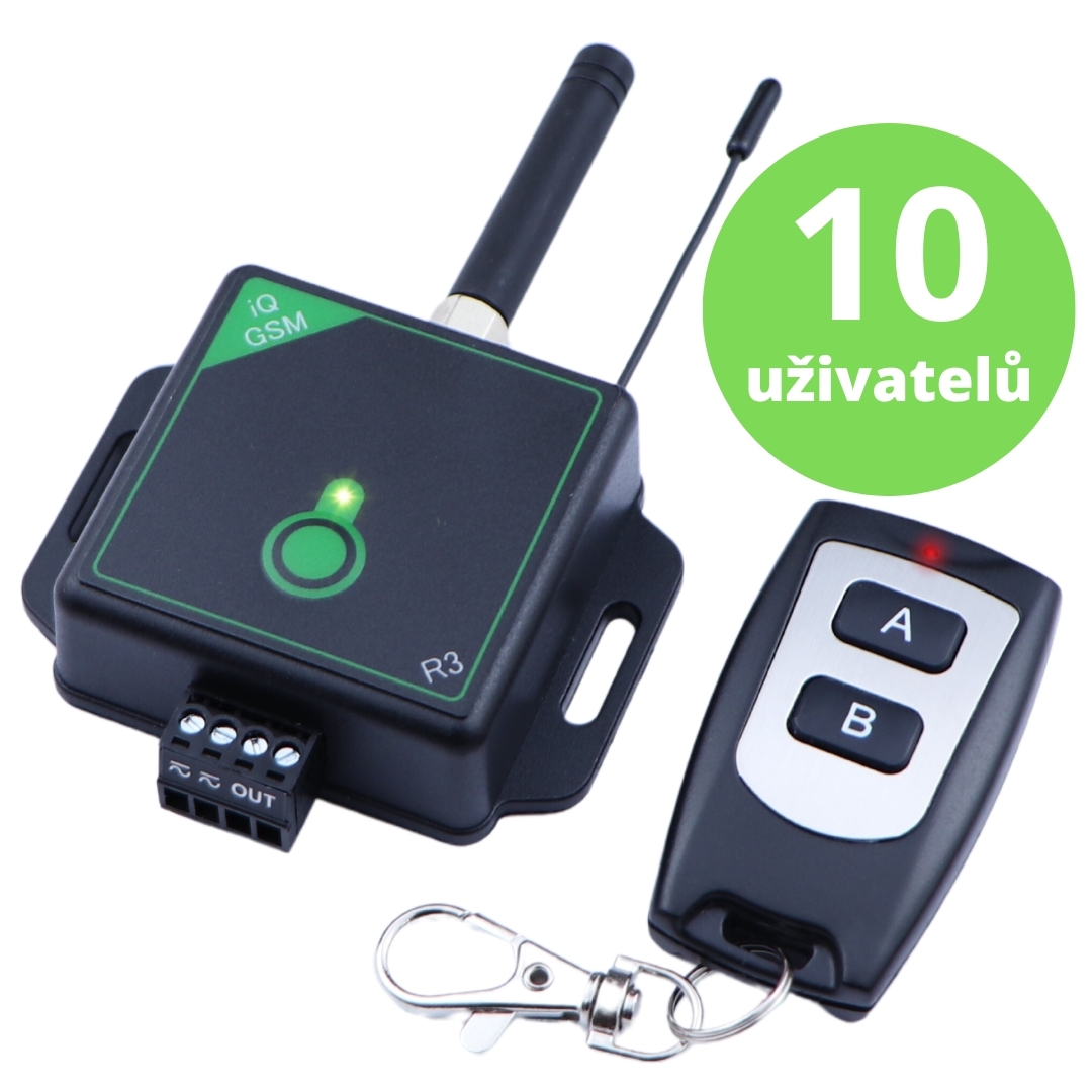 GSM klíč s integrovaným přijímačem dálkových ovladačů iQGSM-R3 10 uživ./10 DO