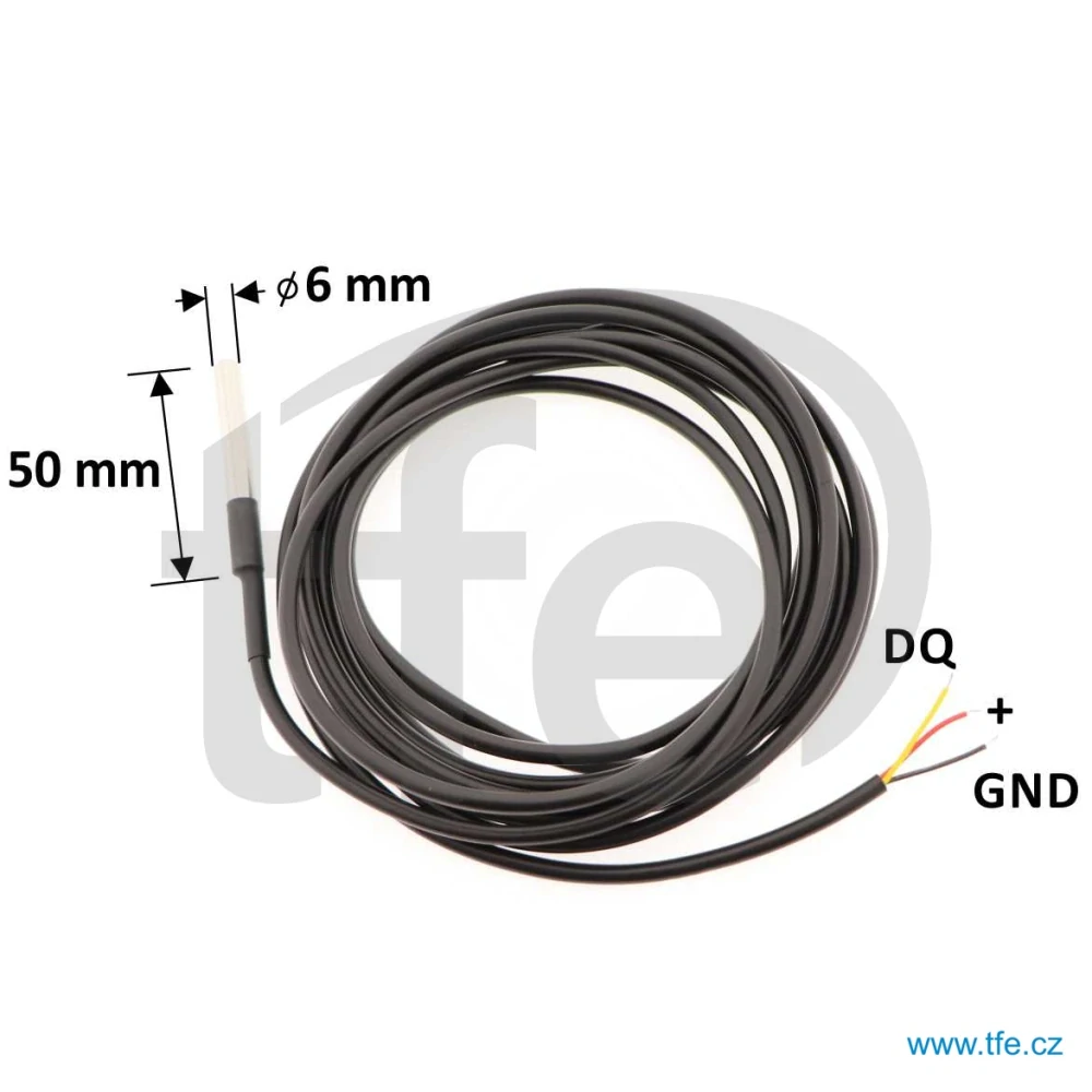 Teplotní čidlo Dallas DS18B20, vodotěsné, kabel 3 metry